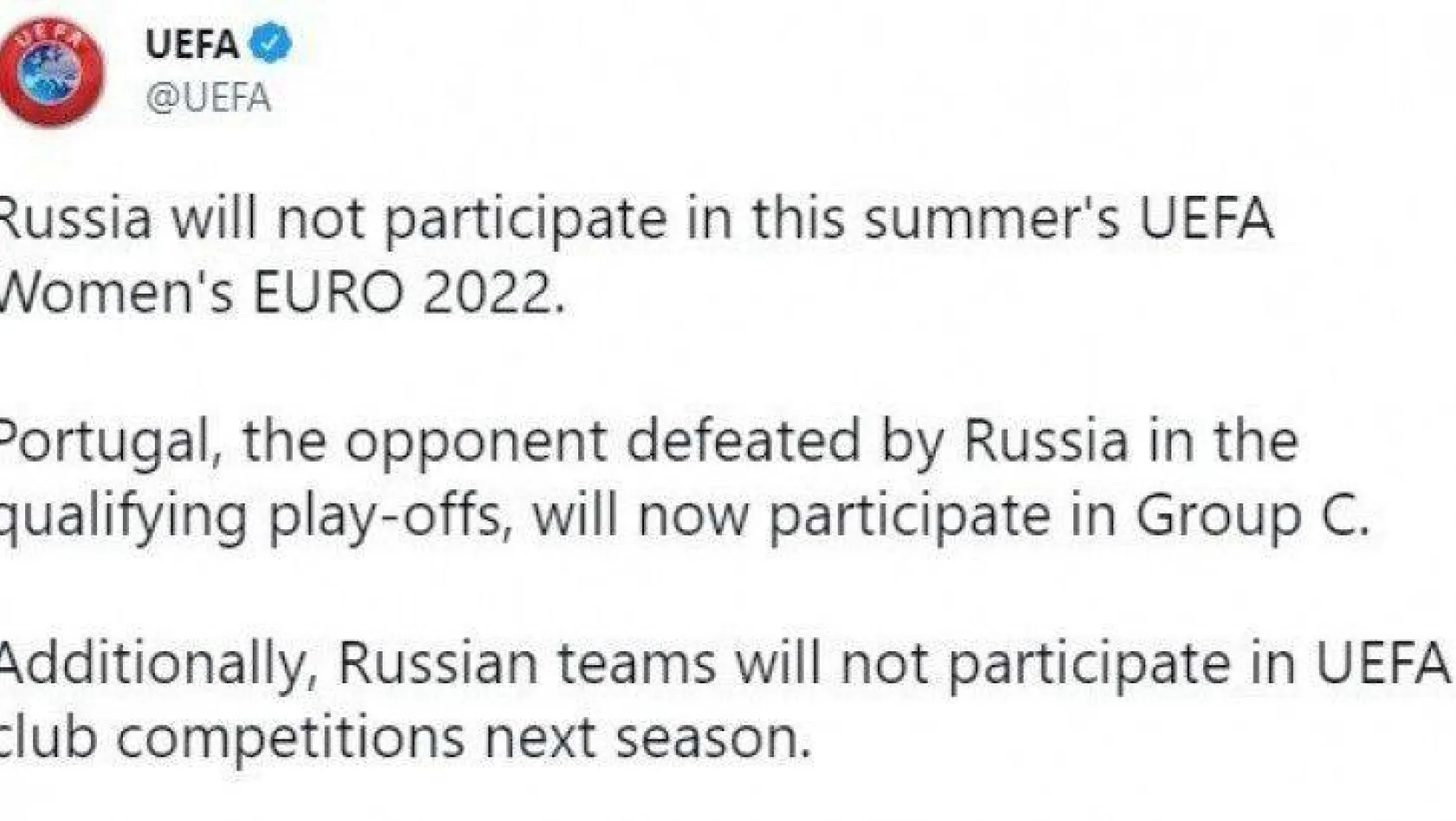 UEFA, Rusya'ya yaptırım kararını bir yıl daha uzattı
