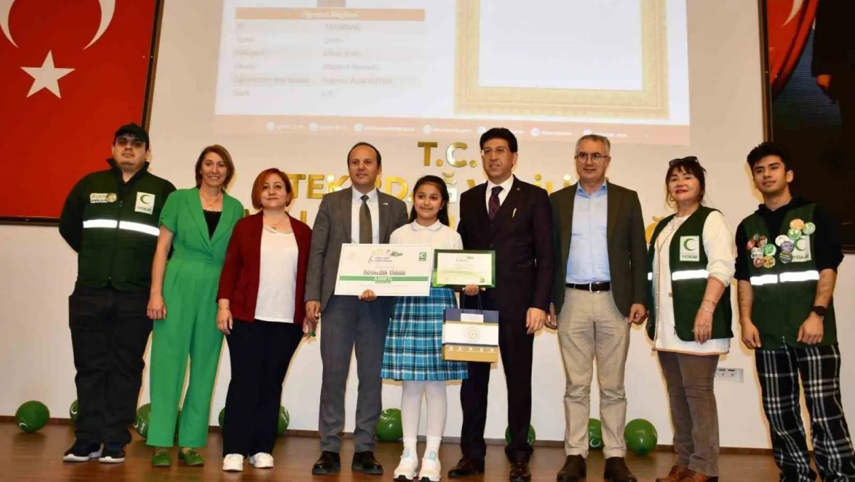 Yeşilay sağlıklı nesil sağlıklı gelecek yetenek yarışması il birincileri ödüllerini aldı