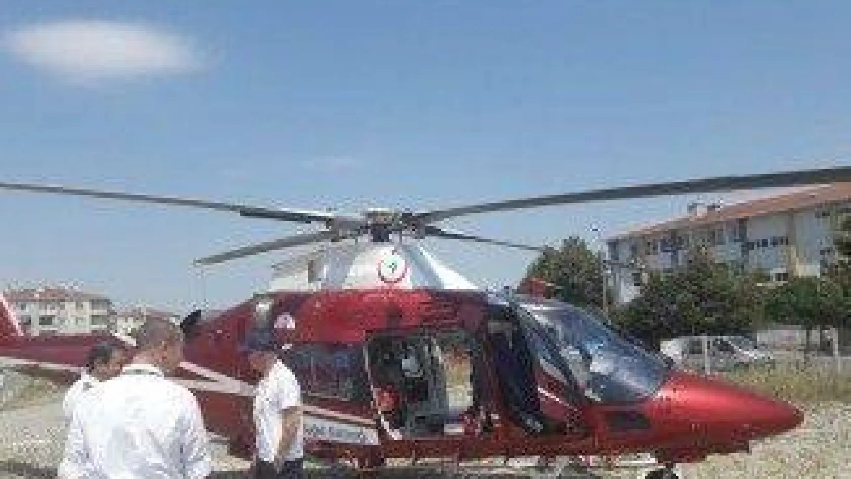 Yaralı işçi helikopterle sevk edildi