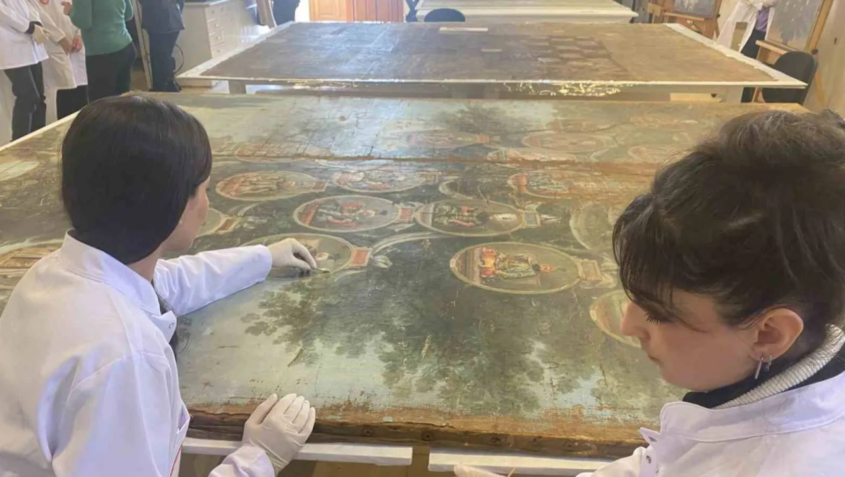 Sultan 1. Abdülhamid dönemi ait 'soyağacı' tablosu restore ediliyor