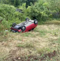 Kontrolden çıkan otomobil bahçeye uçtu: 1 yaralı