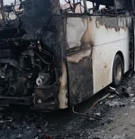 Silivri'de işçi servisi alevlere teslim oldu