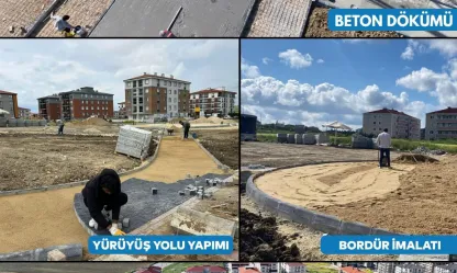 Mimarsinan Mahallesi'nde Yeni Parkta Çalışmalar Devam Ediyor