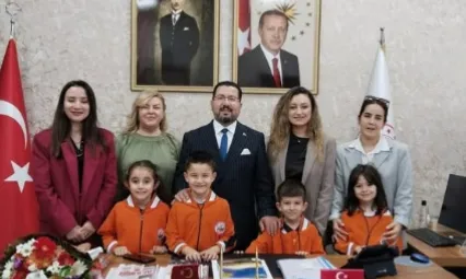Abdullah Aliye Can Anaokulu'ndan İlçe Millî Eğitim Müdürü'ne Öğretmenler Günü Ziyareti