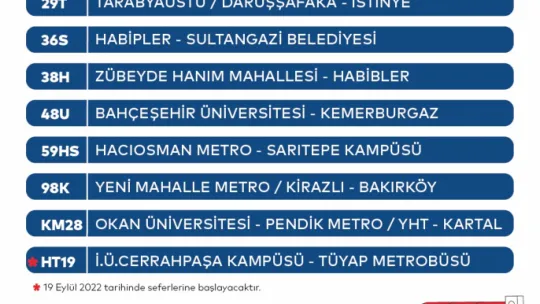 Toplu ulaşımda kış tarifesi sefer düzenlemesi