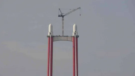 1915 Çanakkale Köprüsü 334 metre kule yüksekliğine ulaştı