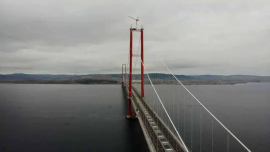 1915 Çanakkale Köprüsü 334 metre kule yüksekliğine ulaştı