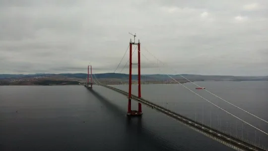 1915 Çanakkale Köprüsü 334 metre kule yüksekliğine ulaştı