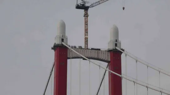 1915 Çanakkale Köprüsü 334 metre kule yüksekliğine ulaştı