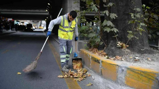 ABB ekiplerinden mazgal tıkanmasına karşı yaprak temizliği