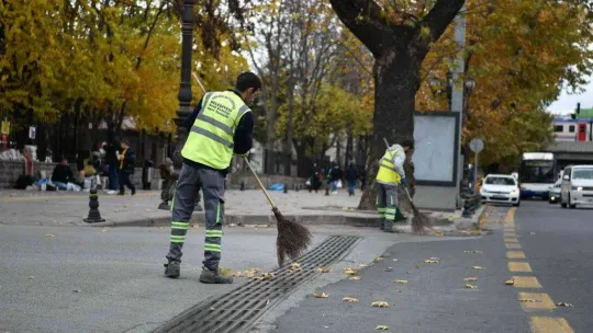 ABB ekiplerinden mazgal tıkanmasına karşı yaprak temizliği