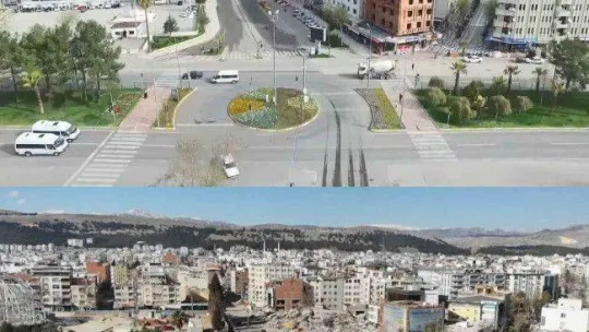 Adıyaman'da depremin öncesi ve sonrası dron kamerasında