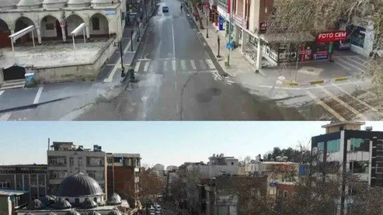 Adıyaman'da depremin öncesi ve sonrası dron kamerasında