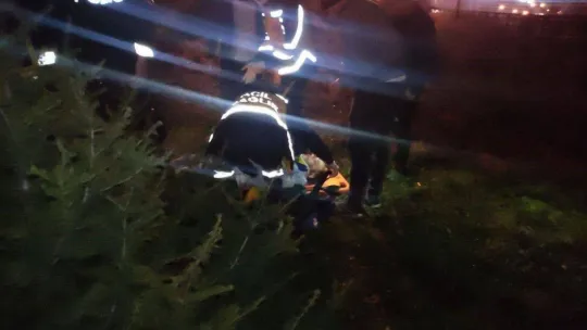 Alkollü sürücünün kullandığı otomobil sulama kanalına uçtu