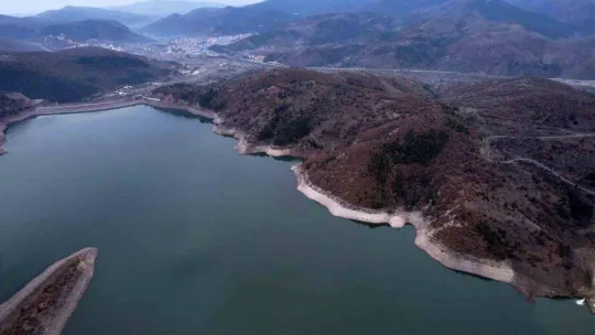 Ankara'da barajların doluluk oranı havadan görüntülendi