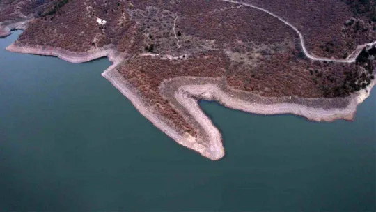 Ankara'da barajların doluluk oranı havadan görüntülendi