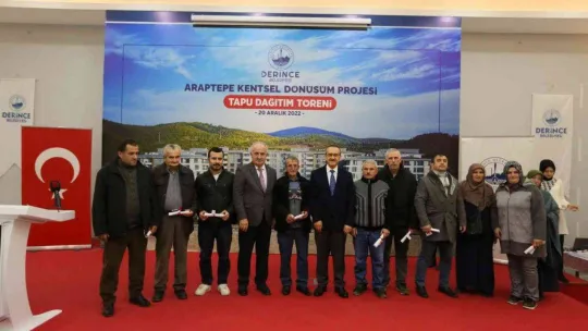 Araptepe'de hak sahiplerinin tapu sevinci