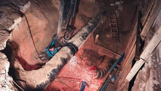 Arifiye'ye içme suyu sağlayan hat, sabaha kadar süren çalışmalar ile yenilendi