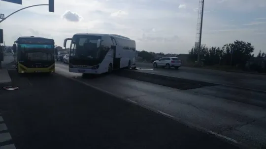 Silivri'de kadın otobüs şoförünün soğukkanlılığı muhtemel faciayı önledi