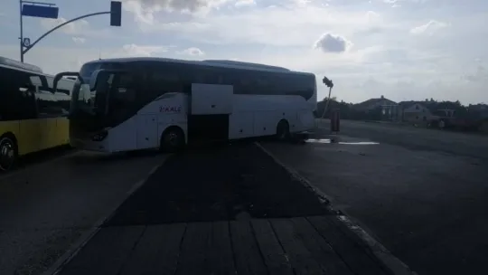 Silivri'de kadın otobüs şoförünün soğukkanlılığı muhtemel faciayı önledi