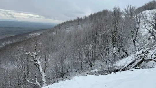 Tekirdağ'ın yüksek kesimleri karla kaplandı