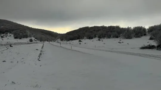 Tekirdağ'ın yüksek kesimleri karla kaplandı
