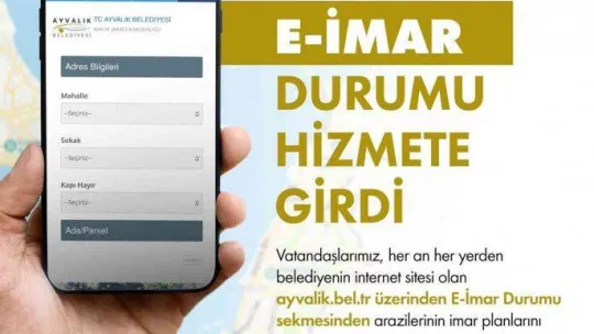 Ayvalık Belediyesi'nden vatandaşlarına kolaylık sağlayan sistem: E-imar