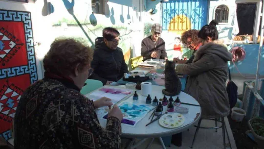 Balıkesirli ressamlar köy atölyesinde resim yaptılar