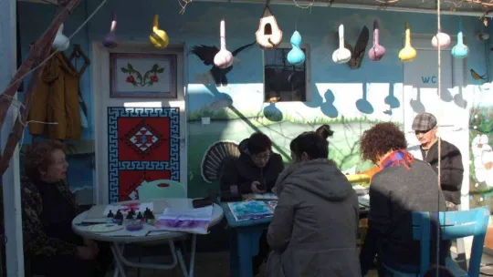 Balıkesirli ressamlar köy atölyesinde resim yaptılar