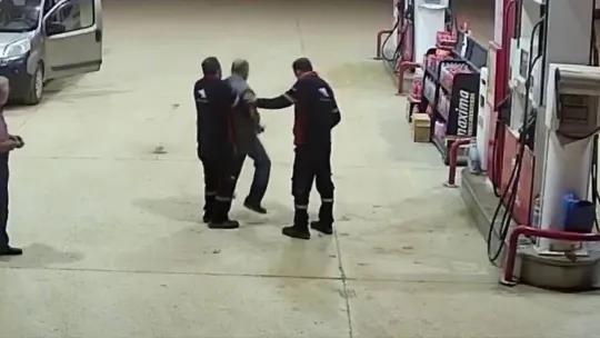 Benzinlikte hayat kurtaran hamle kamerada