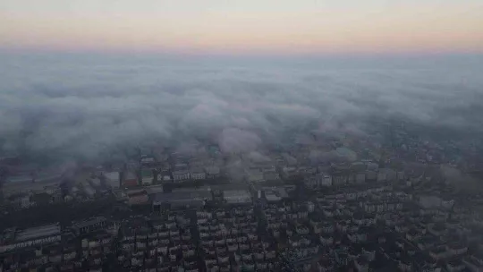 Beylikdüzü'nde sis havadan görüntülendi