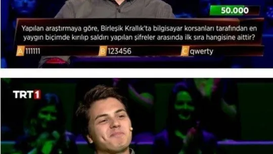 Bilgisayar korsanlarının en sevdiği şifre 50 bin lira kazandırdı