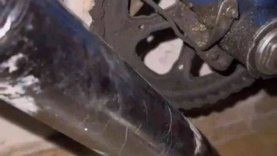 Bisikletin zincirine sıkışan kediyi itfaiye kurtardı