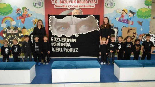 Bozüyük Belediyesi Gündüz Çocuk Oyun ve Bakımevi'nde minik öğrenciler Atatürk'ü andı