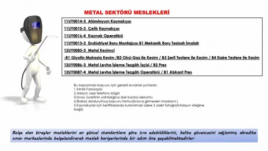 Mesleki Yeterlilik Belgelendirme Silivri'de Faaliyetini Sürdürüyor.
