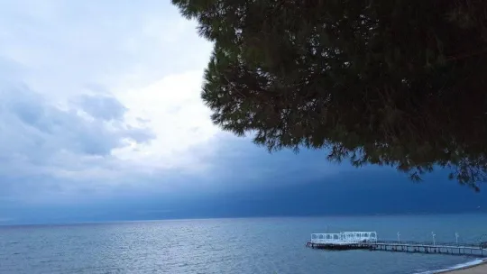 Burhaniye Ören'de gün batımı  böyle görüntülendi