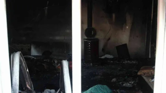 Bursa'da 8'i çocuk 9 kişiye mezar olan ev dron ile havadan görüntülendi