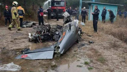 Bursa'da bir hava taşıtı düştü