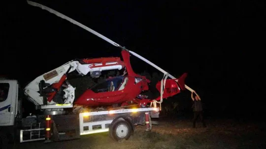 Bursa'da hava aracı düştüğü yerden 3 saat sonra kaldırıldı