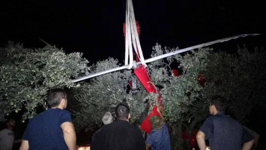 Bursa'da hava aracı düştüğü yerden 3 saat sonra kaldırıldı