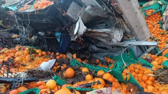 Bursa'da meyve yüklü kamyon dereye uçtu: 1 ölü