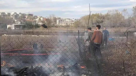 Bursa'da ormanlık alanda korkutan yangın havadan görüntülendi