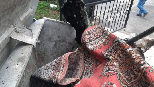 Bursa'da parktaki kedi kulübelerini yakıp, çöp kutularına zarar verdiler