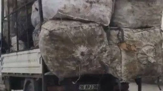 Bursa'da tehlikeli taşımacılık kamerada