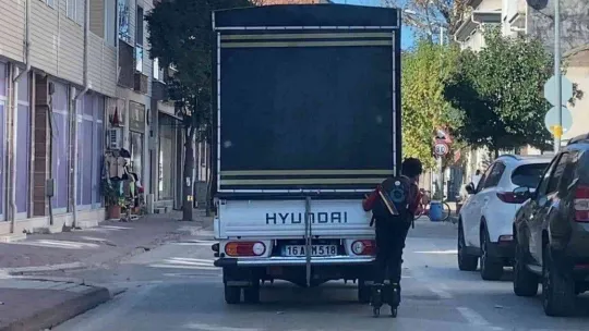 Bursa'da tehlikeli yolculuk