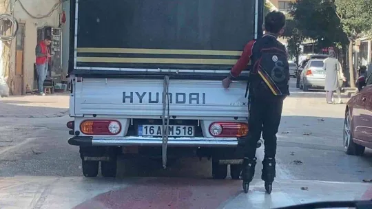 Bursa'da tehlikeli yolculuk