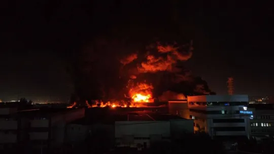 Bursa'da tekstil fabrikasında büyük yangın