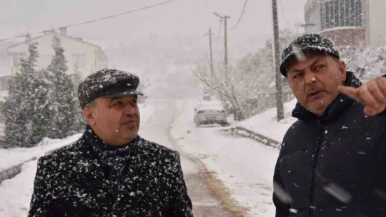 Çan'da kar yağışı etkili oluyor