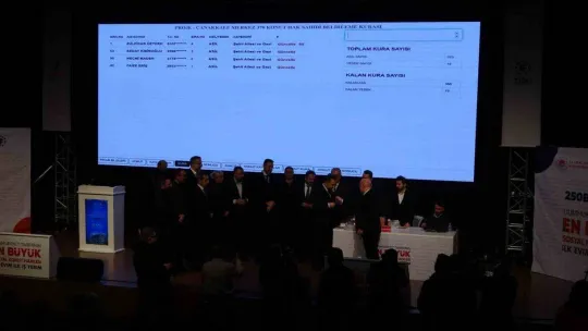 Çanakkale'de ilk kez ev sahibi olacaklar kura heyecanı yaşadı