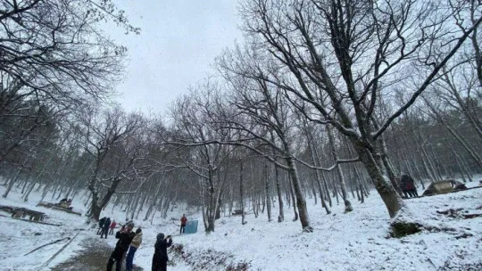 Çanakkale'de kar yağışı etkili oluyor